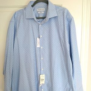 NWT Blue Gingham Dot Dress Shirt